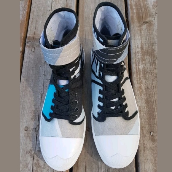 HUNTER Original Dazzle Hi DUSTY PETROL/ SKY BLUE Sneakers WOMEN Sz11 - 11.5 - Picture 2 of 8